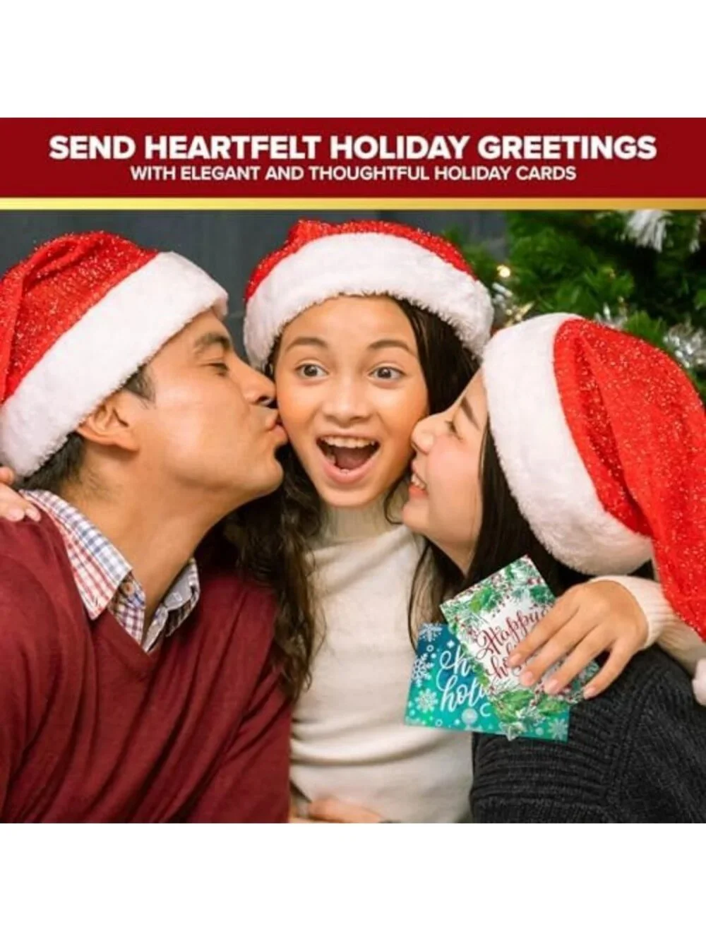 40 Pack Foil Embossed 5x7 Holiday Cards - Assorted Designs for All Occasions